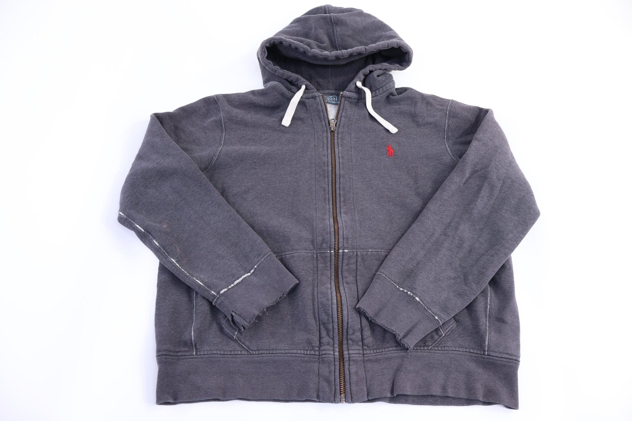 Polo by Ralph Lauren Embroidered Logo Grey Full Zip Hoodie - jacket - Thrifted Threads