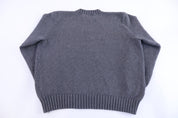 Polo by Ralph Lauren Embroidered Logo Grey Knit Sweater - Sweater - Thrifted Threads