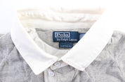 Polo by Ralph Lauren Embroidered Logo Grey LS Button Up - ThriftedThreads.com