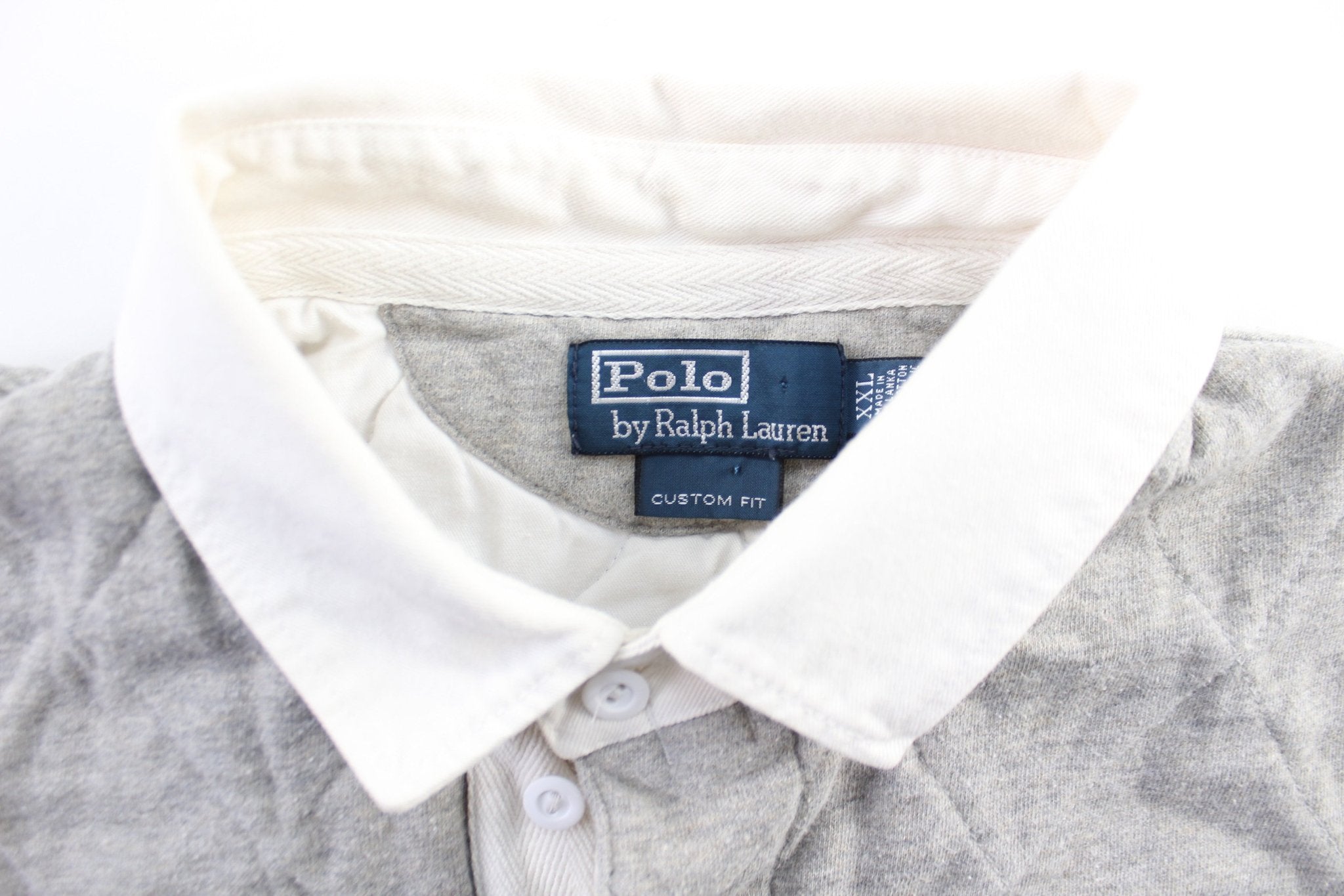 Polo by Ralph Lauren Embroidered Logo Grey LS Button Up - ThriftedThreads.com