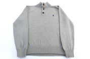 Polo by Ralph Lauren Embroidered Logo Grey Pullover Sweater - ThriftedThreads.com