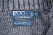 Polo by Ralph Lauren Embroidered Logo Grey Pullover Sweater - ThriftedThreads.com
