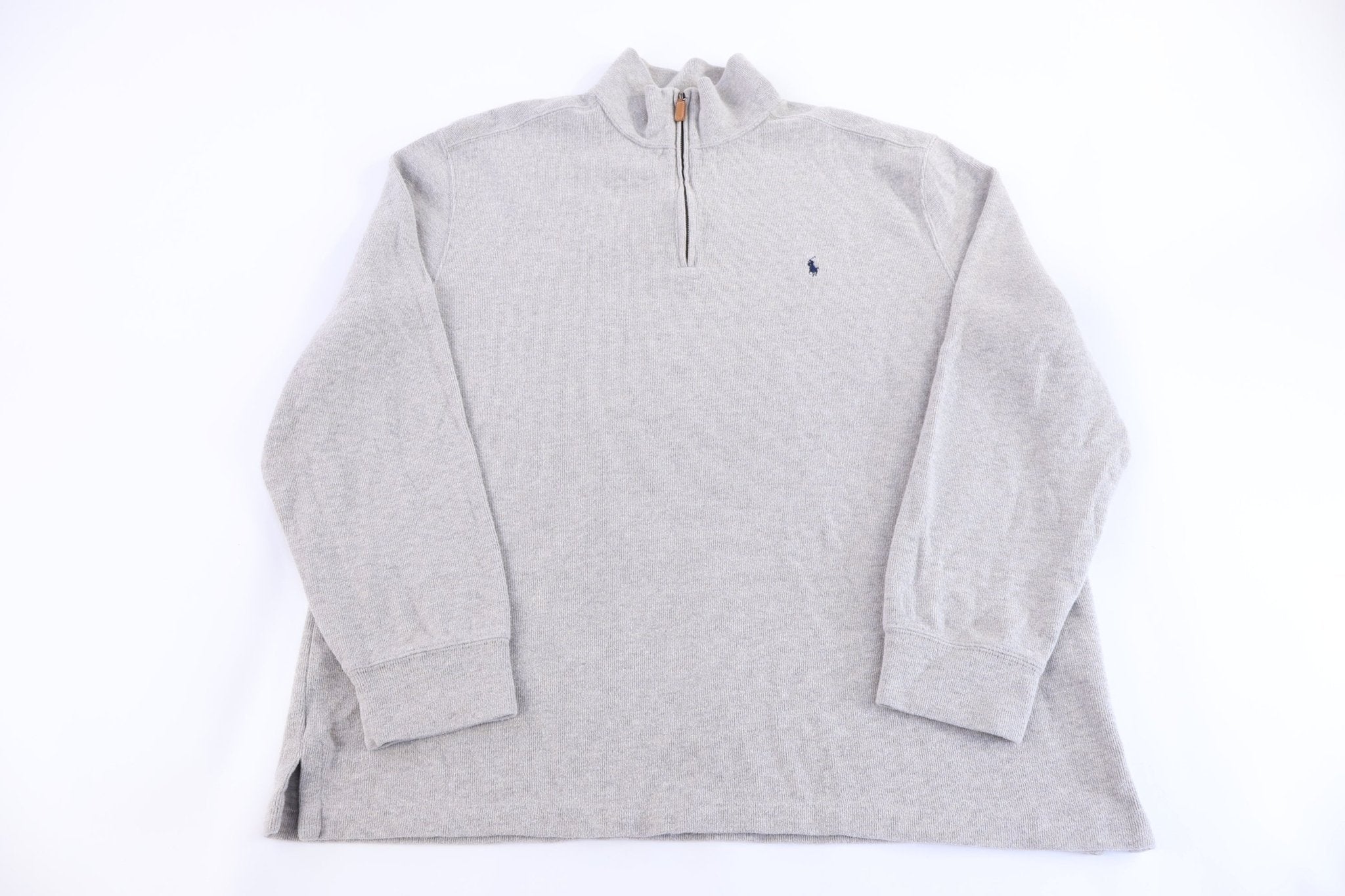 Polo by Ralph Lauren Embroidered Logo Grey Pullover - Sweater - Thrifted Threads
