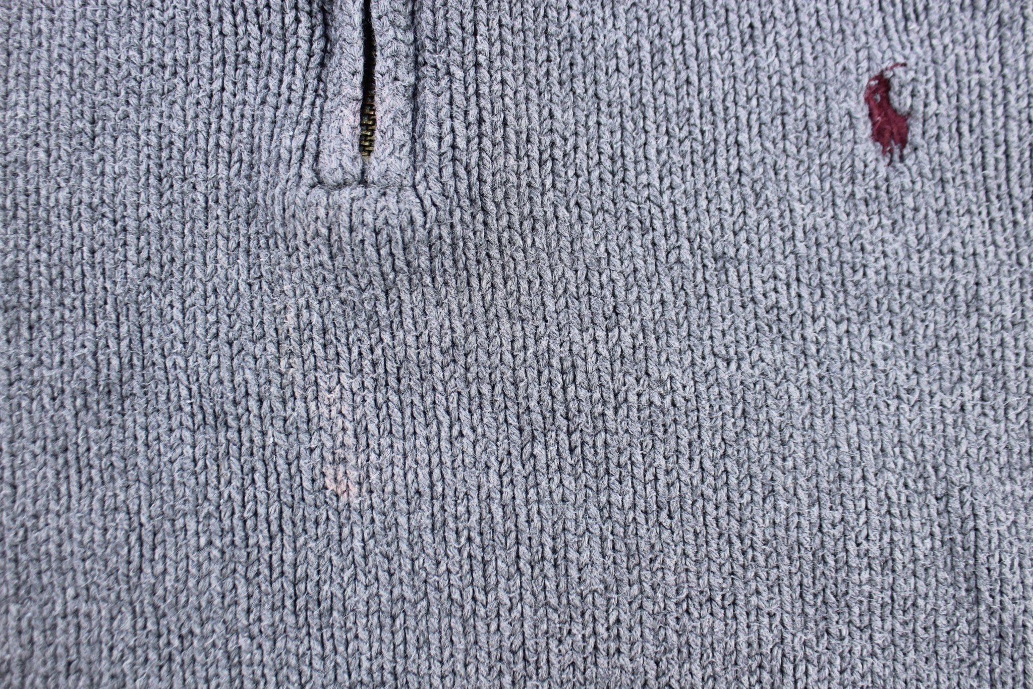 Polo by Ralph Lauren Embroidered Logo Grey Pullover Sweater - ThriftedThreads.com