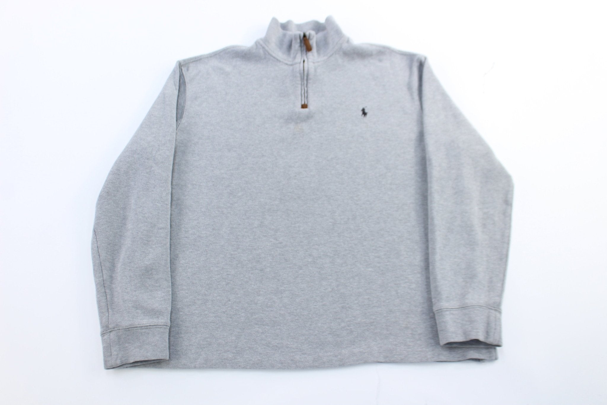 Polo by Ralph Lauren Embroidered Logo Grey Pullover Sweater - Sweater - Thrifted Threads