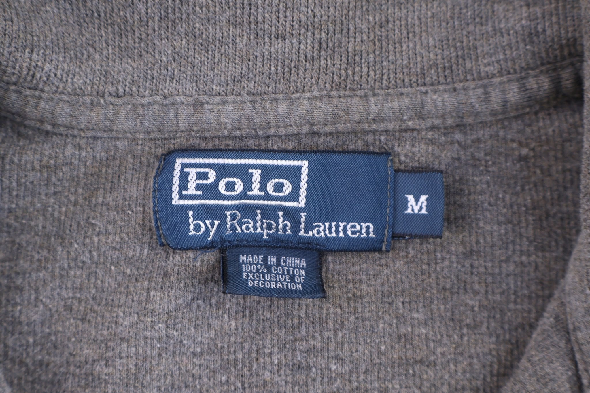 Polo by Ralph Lauren Embroidered Logo Grey Quarter Zip Pullover - Sweater - Thrifted Threads