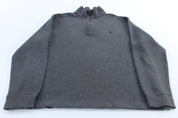 Polo by Ralph Lauren Embroidered Logo Grey Quarter Zip Sweater - ThriftedThreads.com
