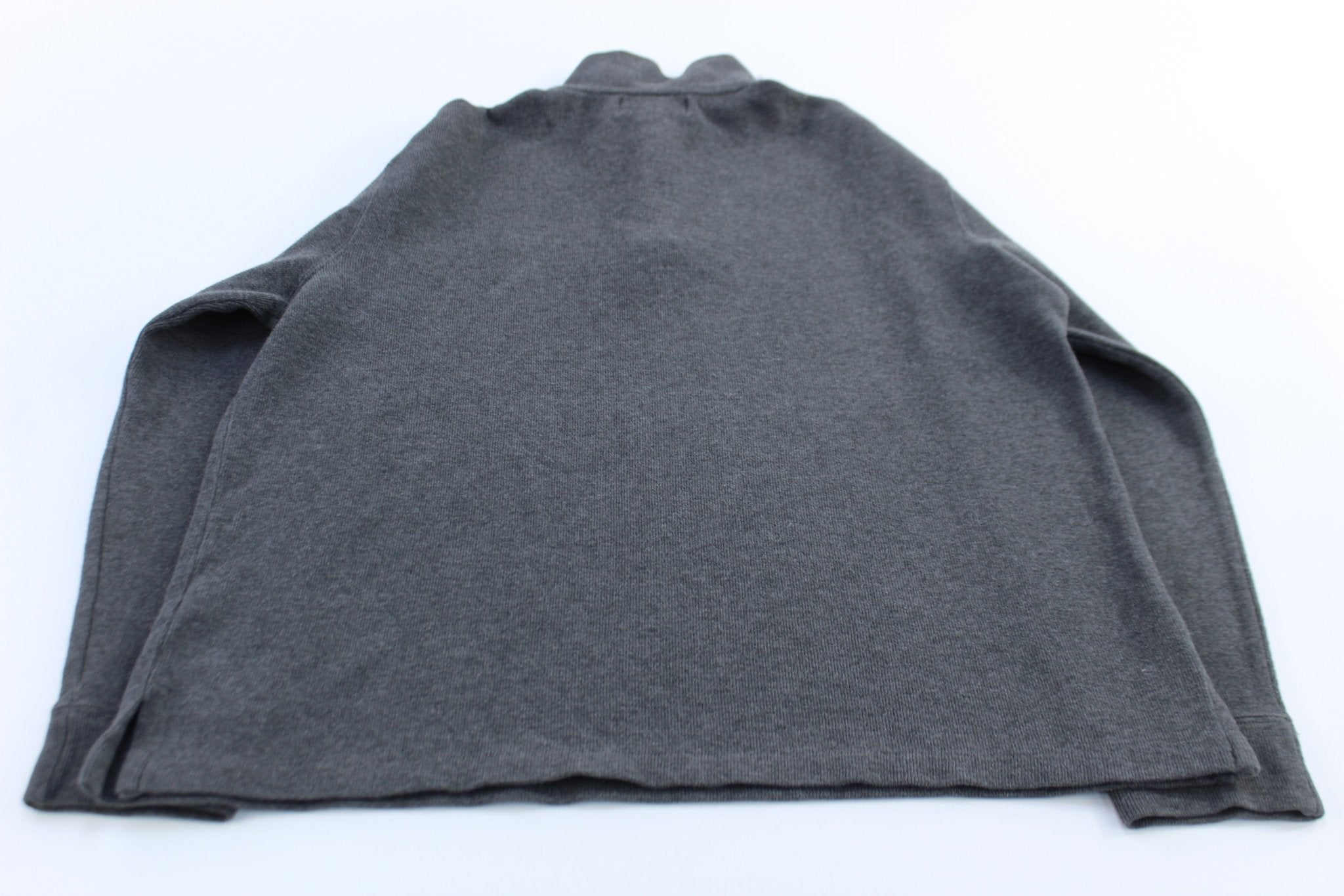 Polo by Ralph Lauren Embroidered Logo Grey Quarter Zip Sweater - ThriftedThreads.com