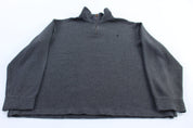 Polo by Ralph Lauren Embroidered Logo Grey Quarter Zip Sweater - ThriftedThreads.com