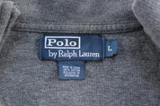Polo by Ralph Lauren Embroidered Logo Grey Quarter Zip Sweater - ThriftedThreads.com