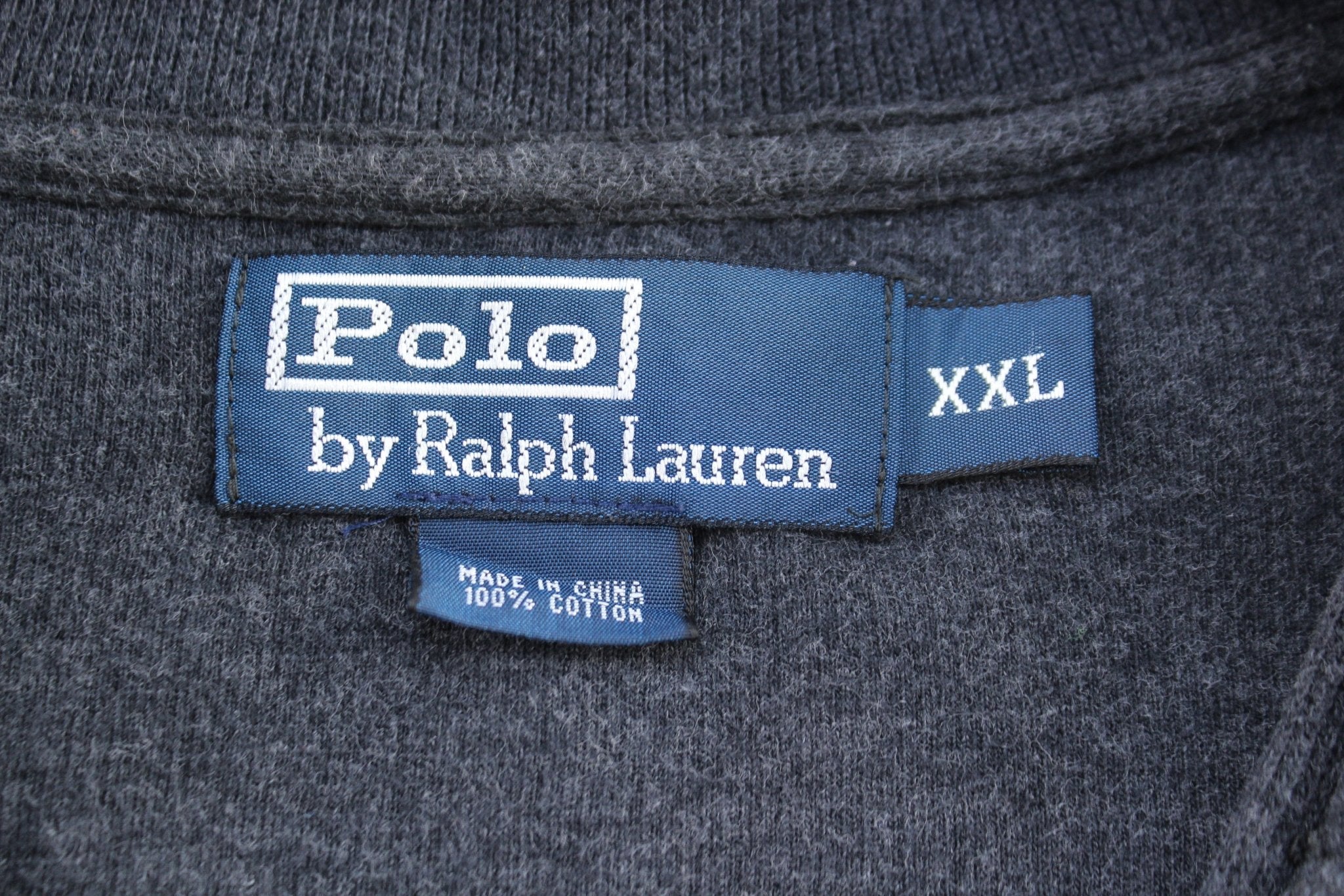 Polo by Ralph Lauren Embroidered Logo Grey Quarter Zip Sweater - Sweater - Thrifted Threads
