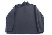 Polo by Ralph Lauren Embroidered Logo Grey Quarter Zip Sweater - Sweater - Thrifted Threads