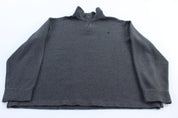 Polo by Ralph Lauren Embroidered Logo Grey Quarter Zip Sweater - Sweater - Thrifted Threads