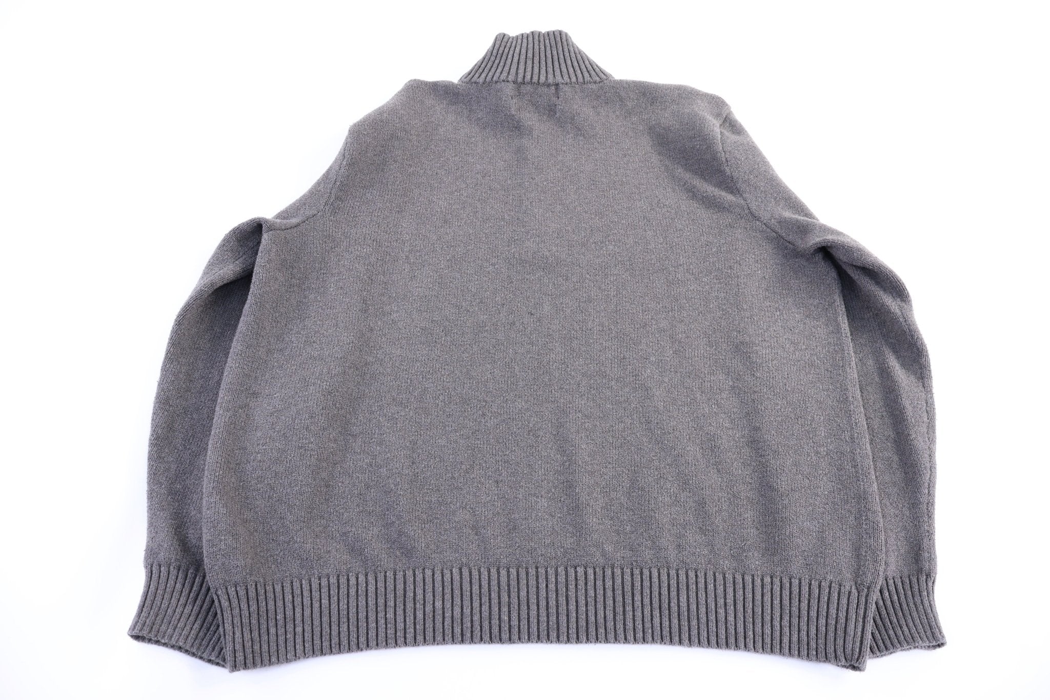 Polo by Ralph Lauren Embroidered Logo Grey Quarter Zip Sweater - Sweater - Thrifted Threads