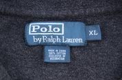 Polo by Ralph Lauren Embroidered Logo Grey Quarter Zip Sweater - Sweater - Thrifted Threads