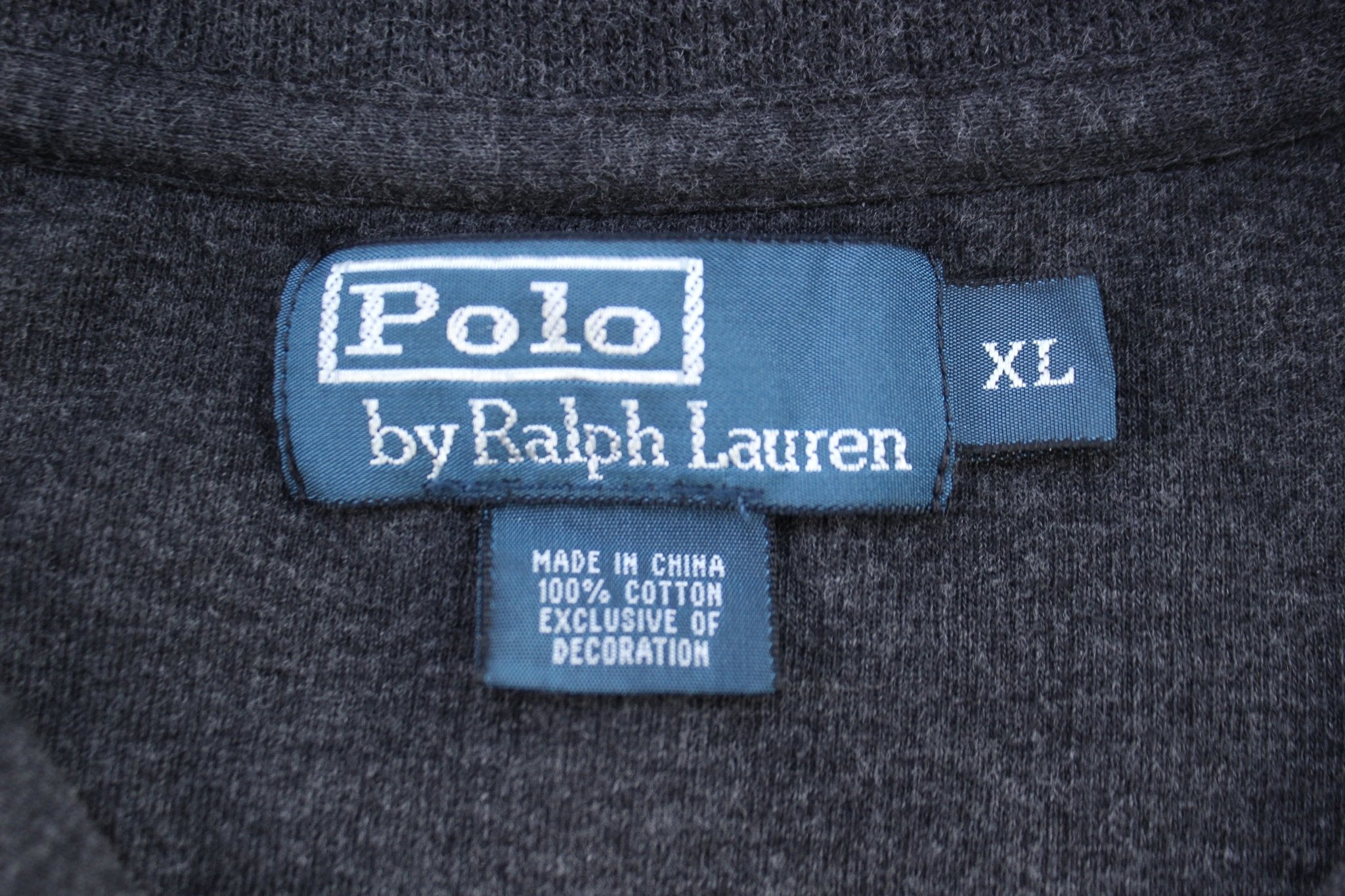 Polo by Ralph Lauren Embroidered Logo Grey Quarter Zip Sweater - Sweater - Thrifted Threads