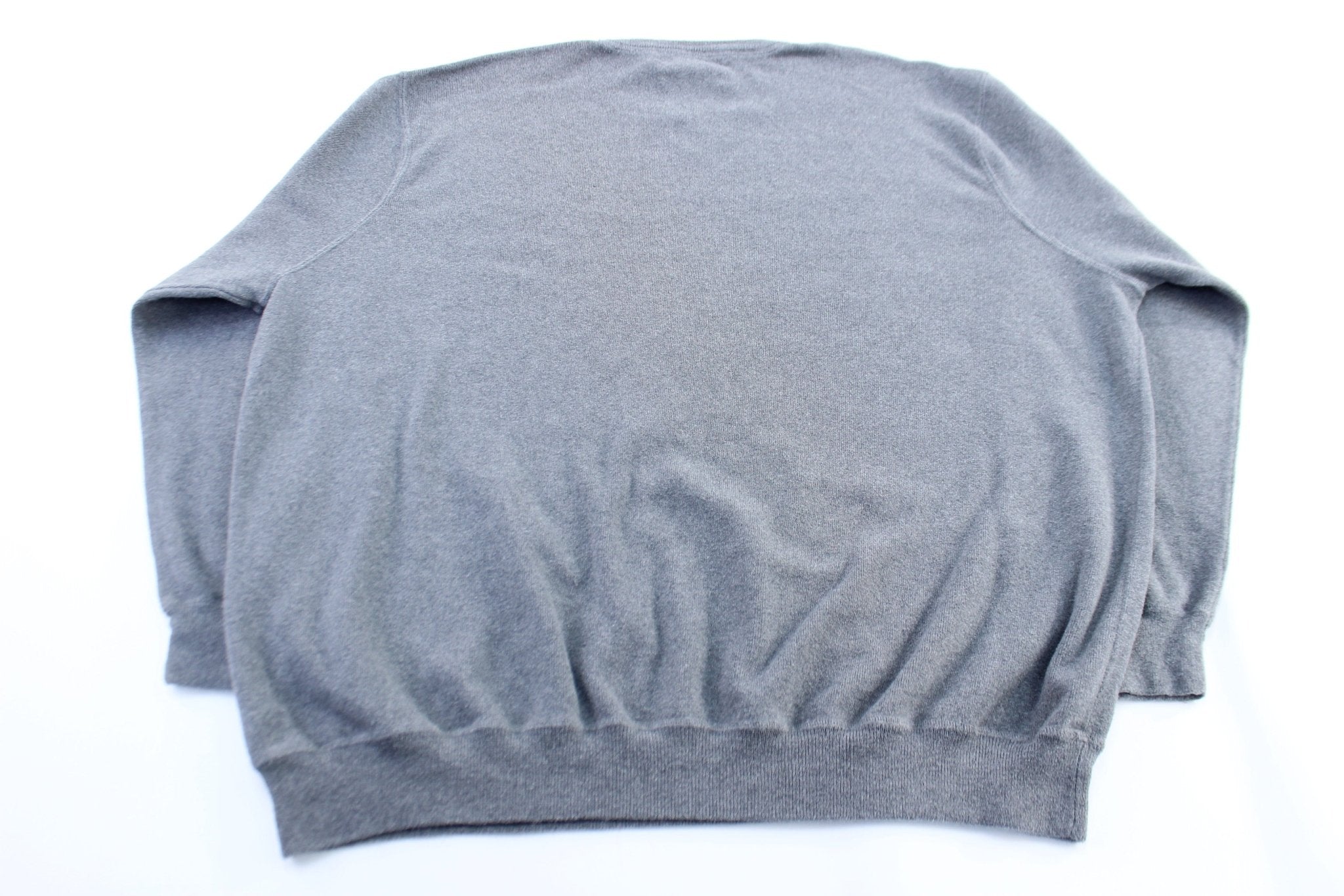 Polo by Ralph Lauren Embroidered Logo Grey Sweater - ThriftedThreads.com