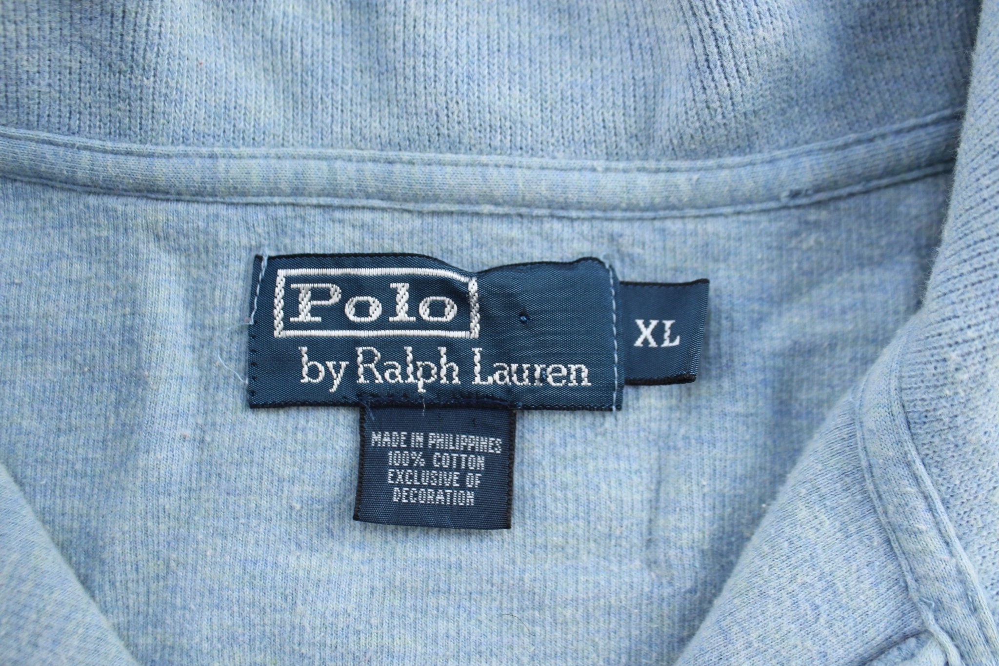 Polo by Ralph Lauren Embroidered Logo Light Blue Quarter Zip Sweater - Sweater - Thrifted Threads