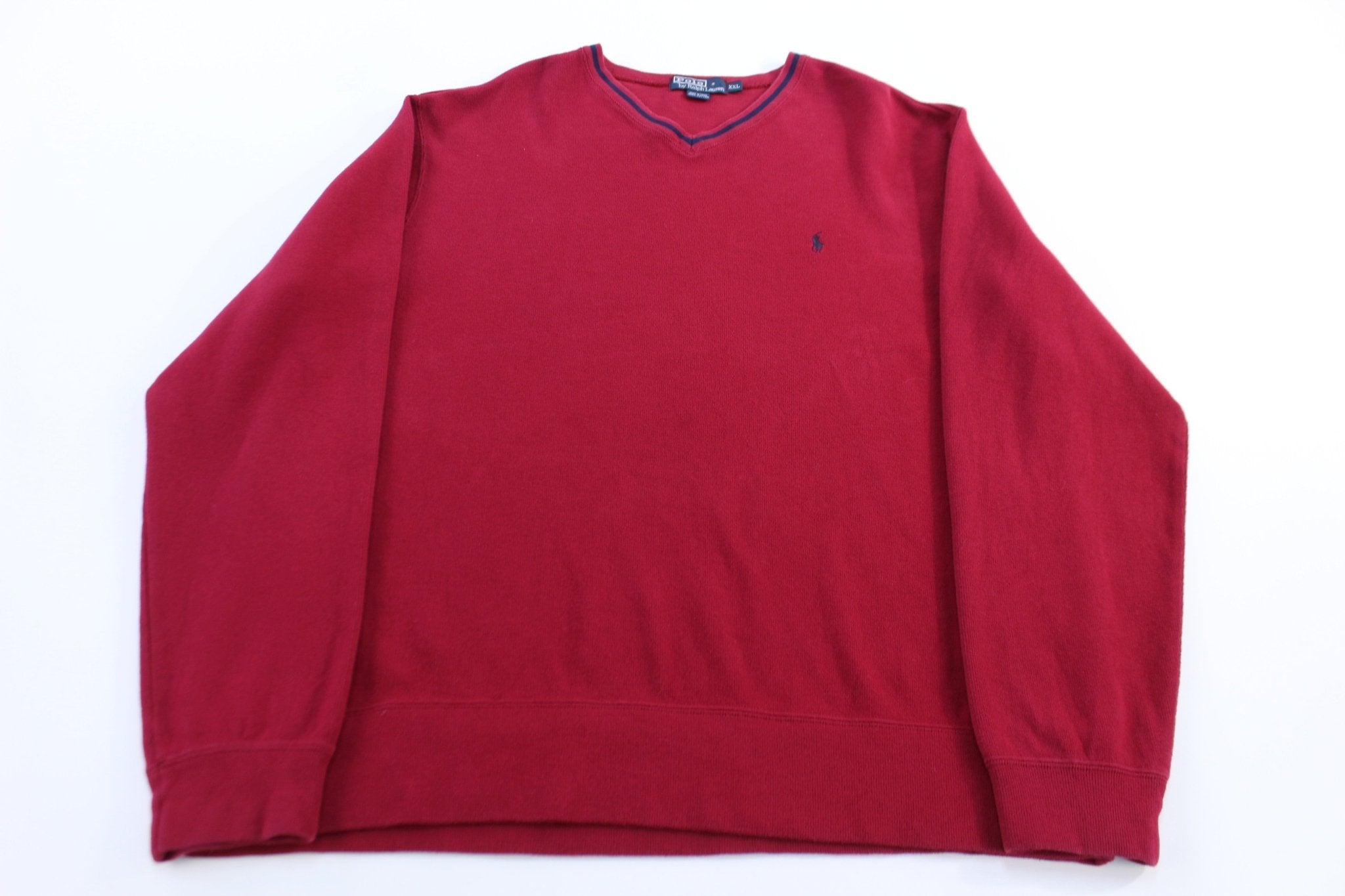 Polo by Ralph Lauren Embroidered Logo Maroon Sweater - ThriftedThreads.com