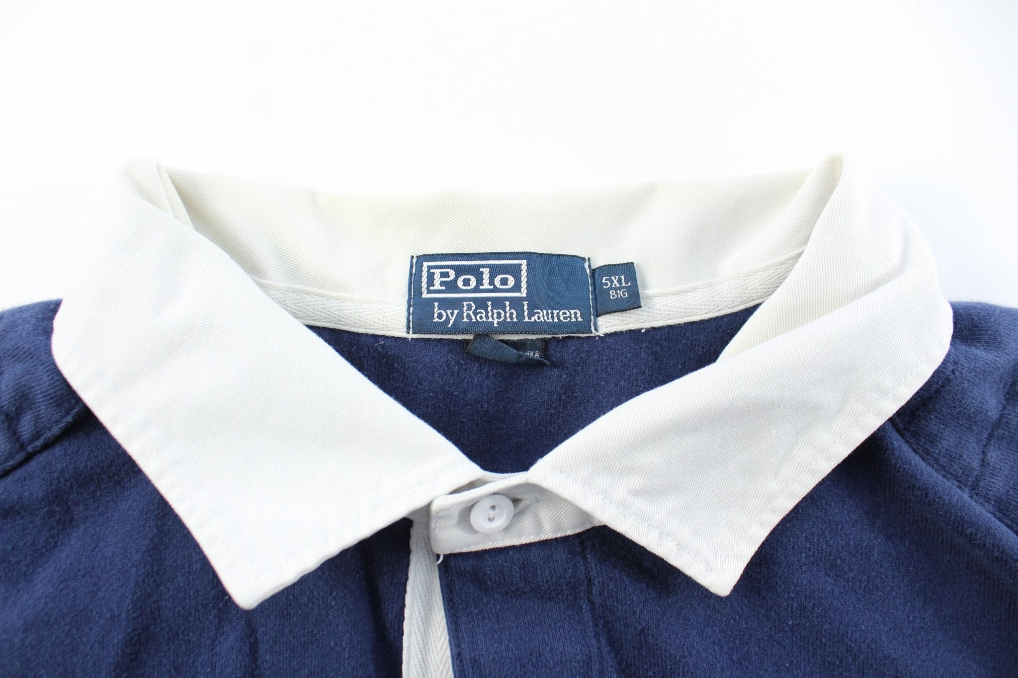 Polo by Ralph Lauren Embroidered Logo Navy Blue LS Button Up - ThriftedThreads.com