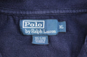 Polo by Ralph Lauren Embroidered Logo Navy Blue Quarter Zip Sweater - ThriftedThreads.com