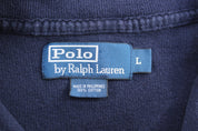 Polo by Ralph Lauren Embroidered Logo Navy Blue Quarter Zip Sweater - ThriftedThreads.com