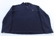 Polo by Ralph Lauren Embroidered Logo Navy Blue Quarter Zip Sweater - ThriftedThreads.com