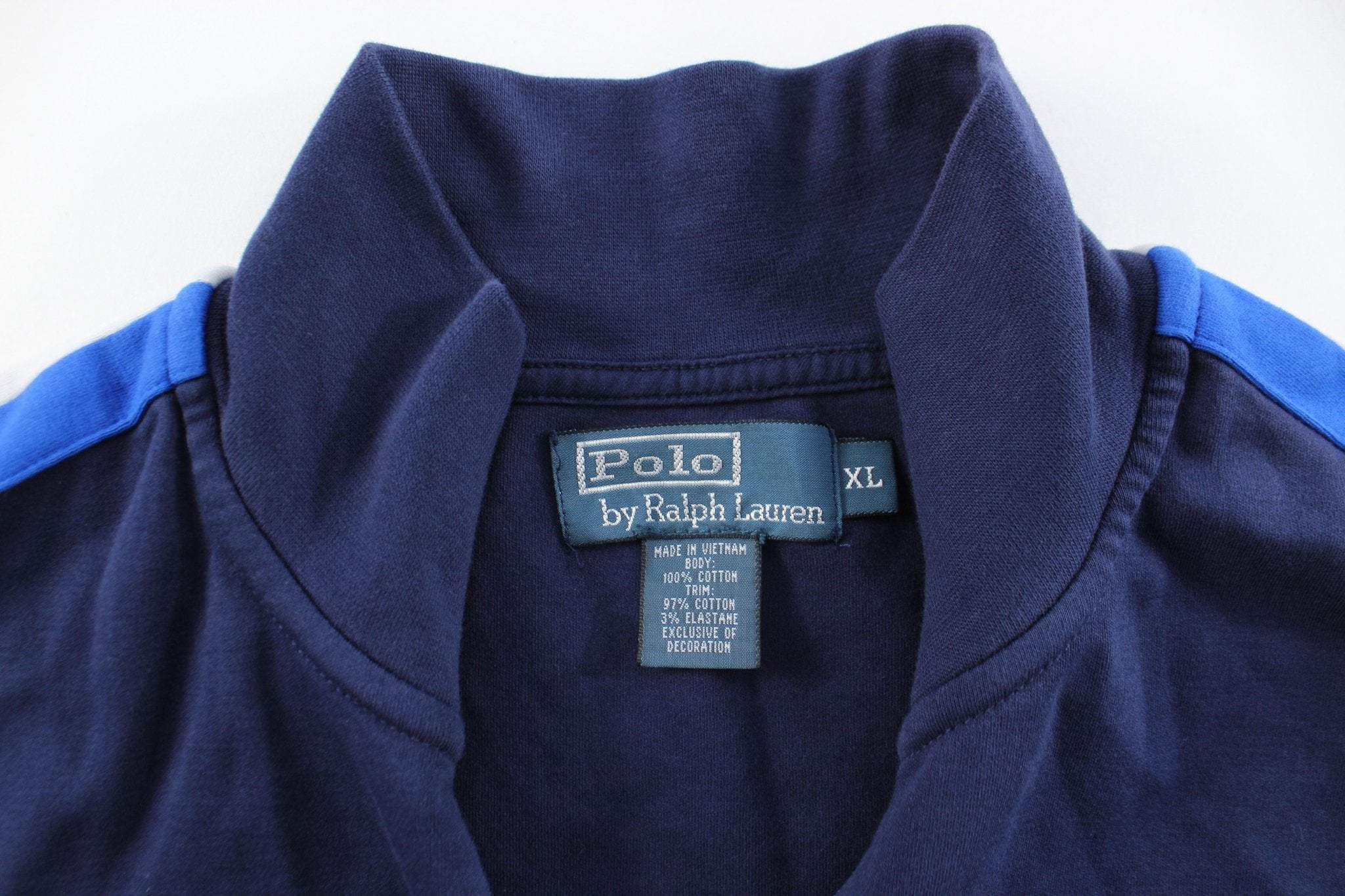 Polo by Ralph Lauren Embroidered Logo Navy Blue Zip Up Jacket - ThriftedThreads.com
