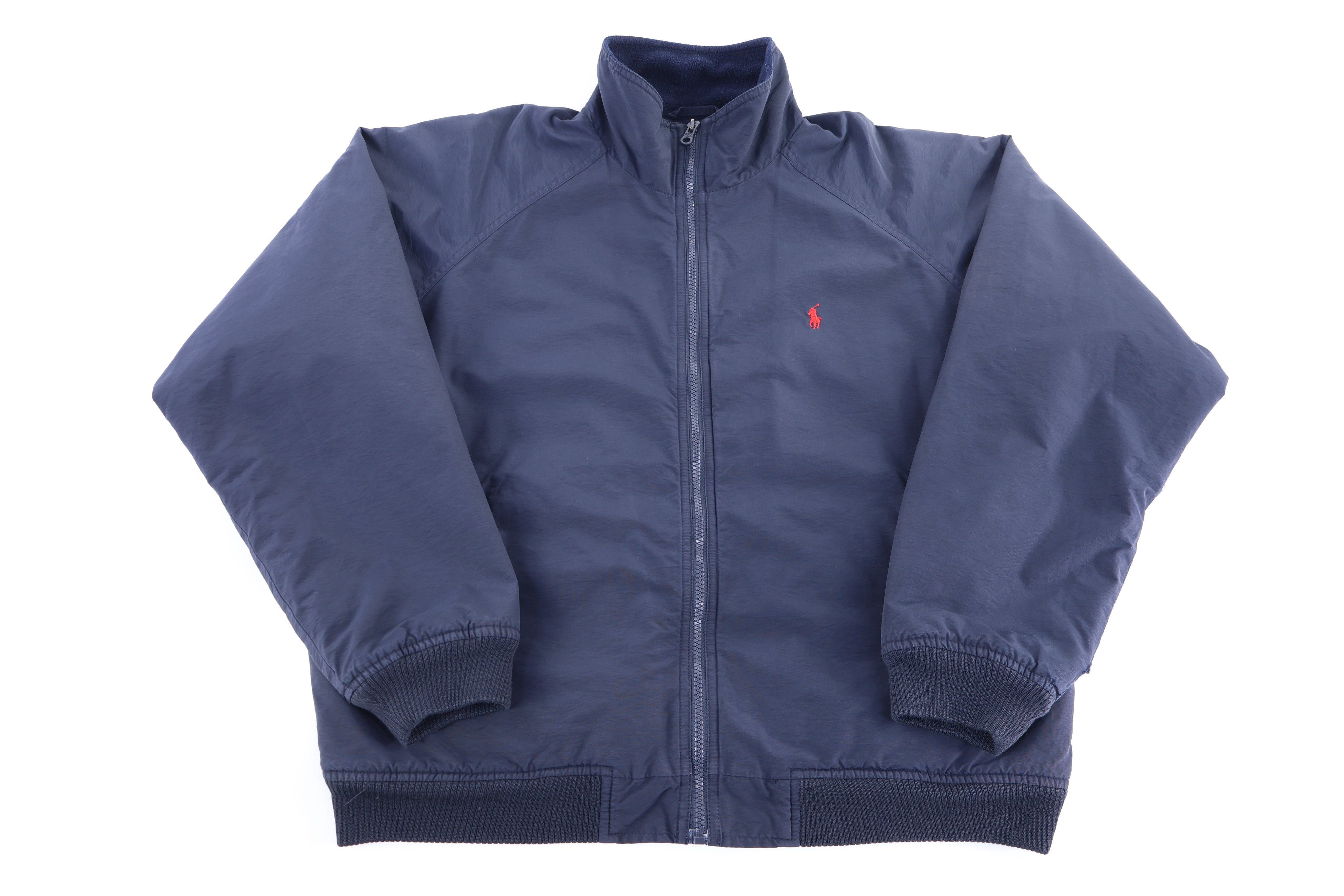Polo by Ralph Lauren Embroidered Logo Navy Full Zip Jacket - Jacket - Thrifted Threads