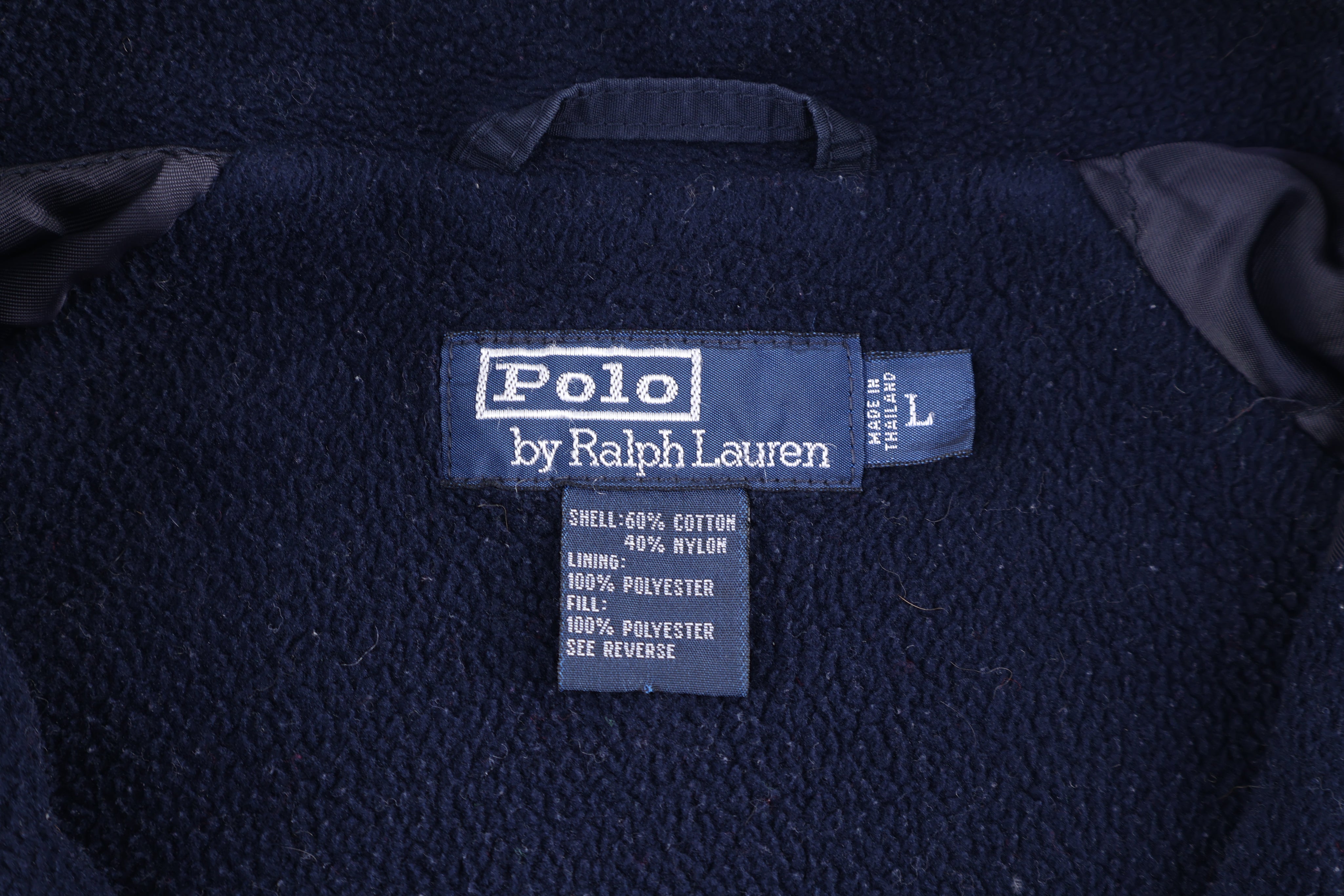 Polo by Ralph Lauren Embroidered Logo Navy Full Zip Jacket - Jacket - Thrifted Threads
