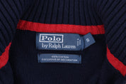 Polo by Ralph Lauren Embroidered Logo Navy Quarter Zip Pullover - Sweater - Thrifted Threads