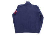 Polo by Ralph Lauren Embroidered Logo Navy Quarter Zip Pullover - Sweater - Thrifted Threads