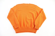 Polo by Ralph Lauren Embroidered Logo Orange Knit Sweater - Sweater - Thrifted Threads