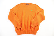 Polo by Ralph Lauren Embroidered Logo Orange Knit Sweater - Sweater - Thrifted Threads