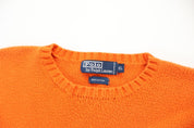 Polo by Ralph Lauren Embroidered Logo Orange Knit Sweater - Sweater - Thrifted Threads