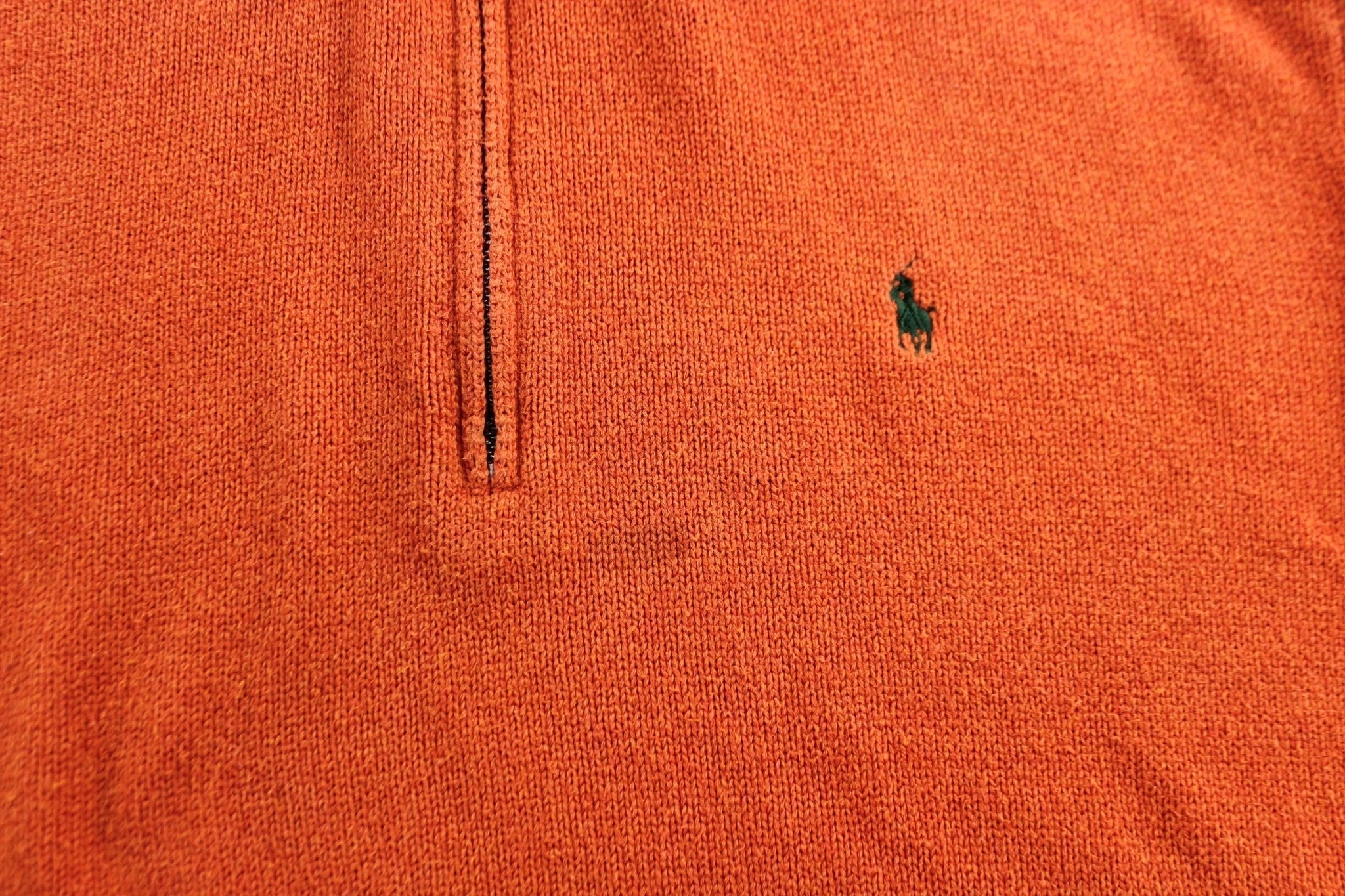 Polo by Ralph Lauren Embroidered Logo Orange Pullover Sweater - Sweater - Thrifted Threads