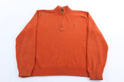 Polo by Ralph Lauren Embroidered Logo Orange Pullover Sweater - Sweater - Thrifted Threads