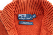 Polo by Ralph Lauren Embroidered Logo Orange Pullover Sweater - Sweater - Thrifted Threads