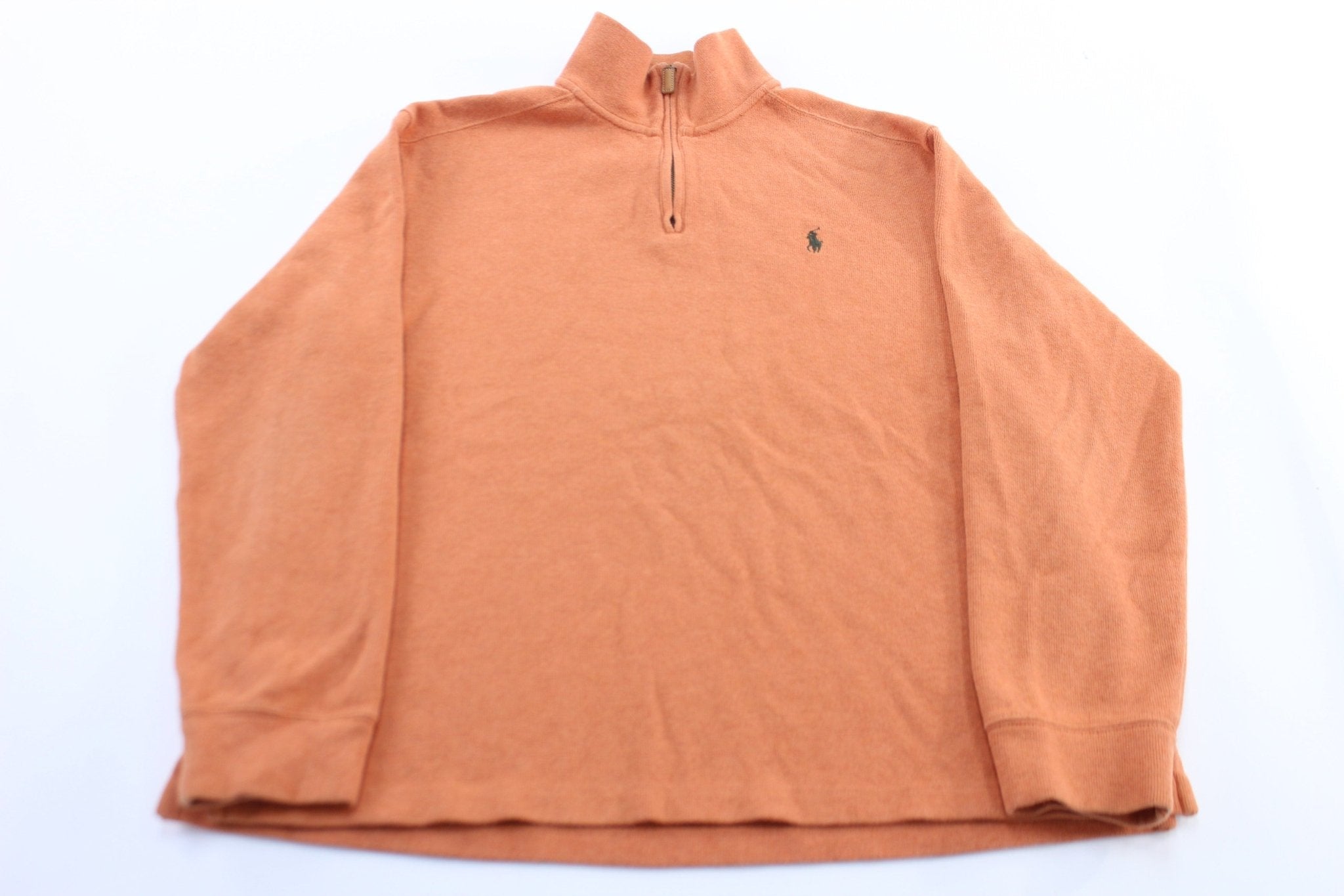 Polo by Ralph Lauren Embroidered Logo Orange Pullover Sweater - Sweater - Thrifted Threads