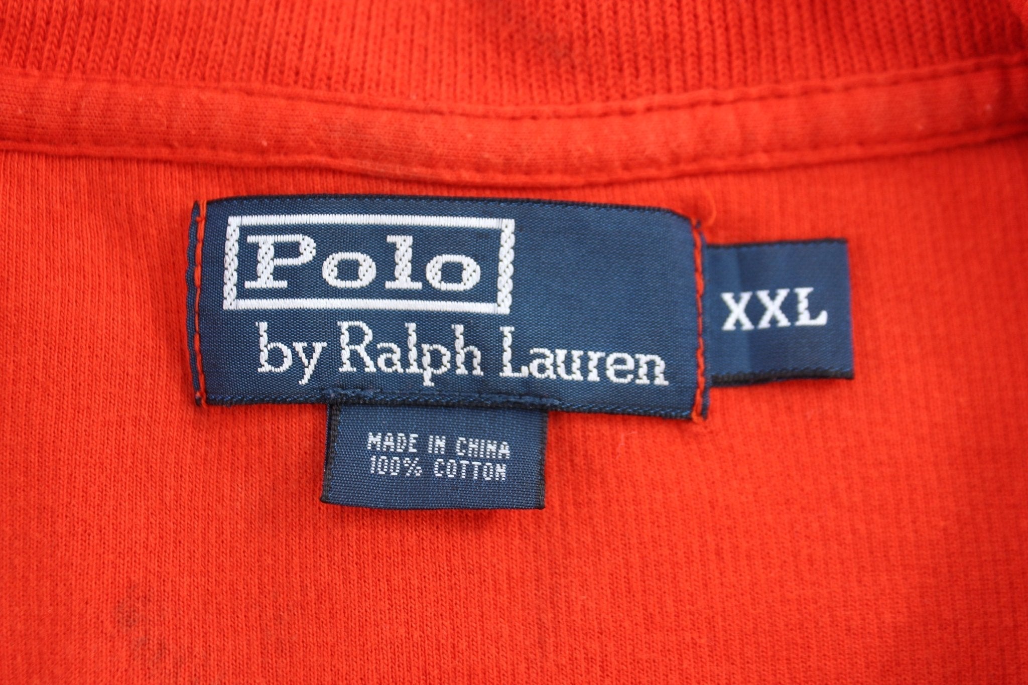 Polo by Ralph Lauren Embroidered Logo Orange Quarter Zip Sweater - Sweater - Thrifted Threads
