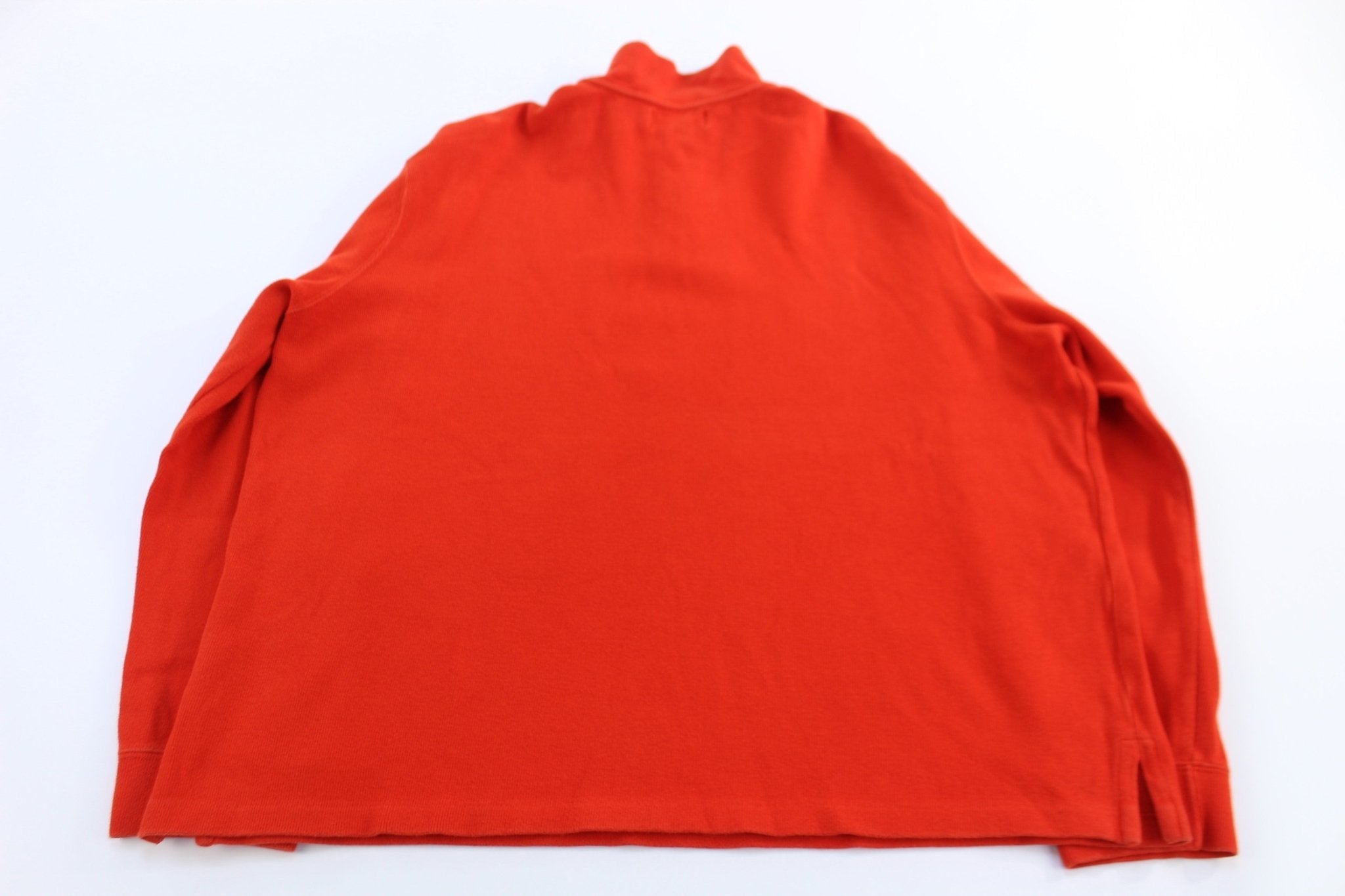 Polo by Ralph Lauren Embroidered Logo Orange Quarter Zip Sweater - Sweater - Thrifted Threads