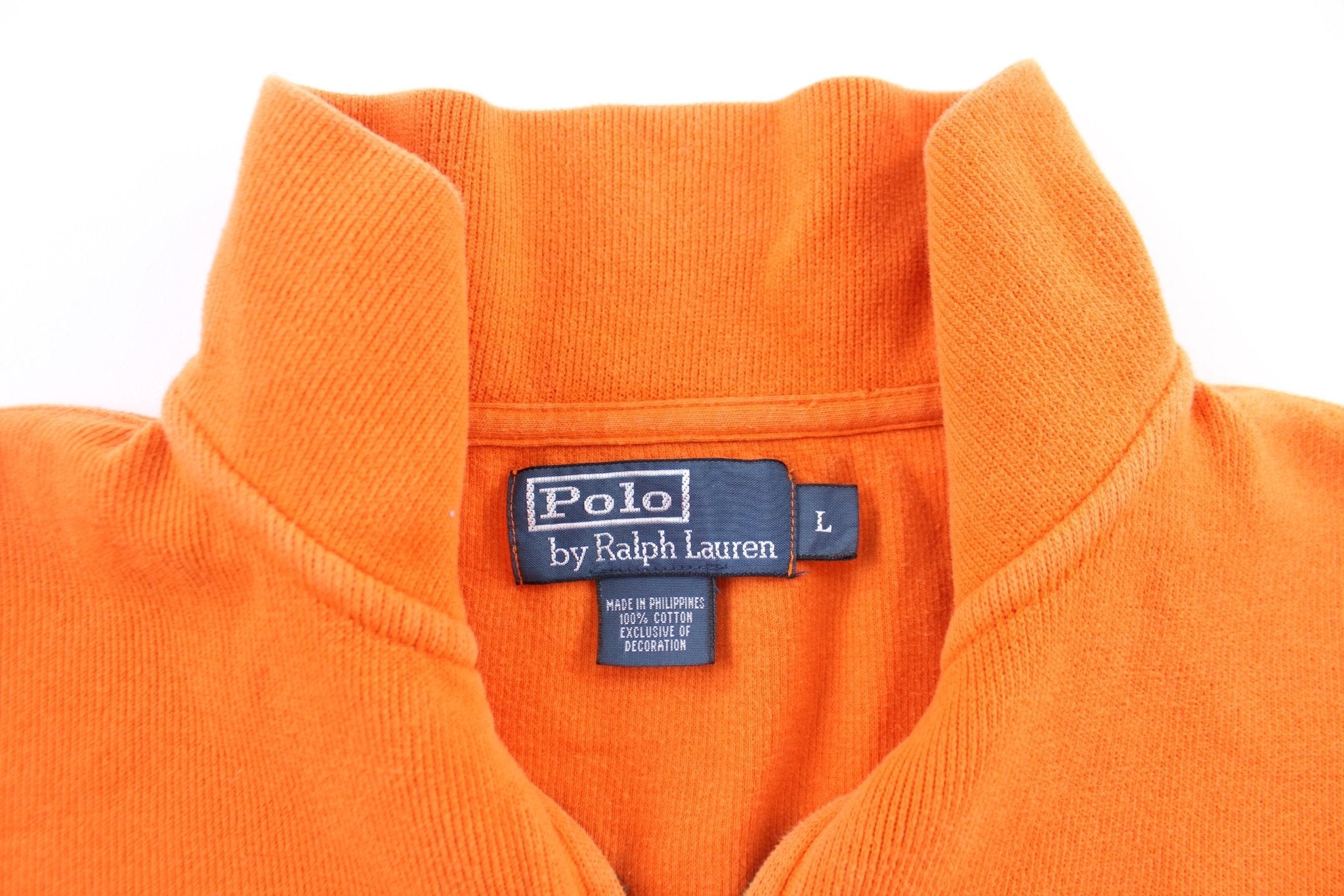Polo by Ralph Lauren Embroidered Logo Orange Sweater - ThriftedThreads.com