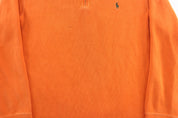 Polo by Ralph Lauren Embroidered Logo Orange Zip Up Sweater - ThriftedThreads.com