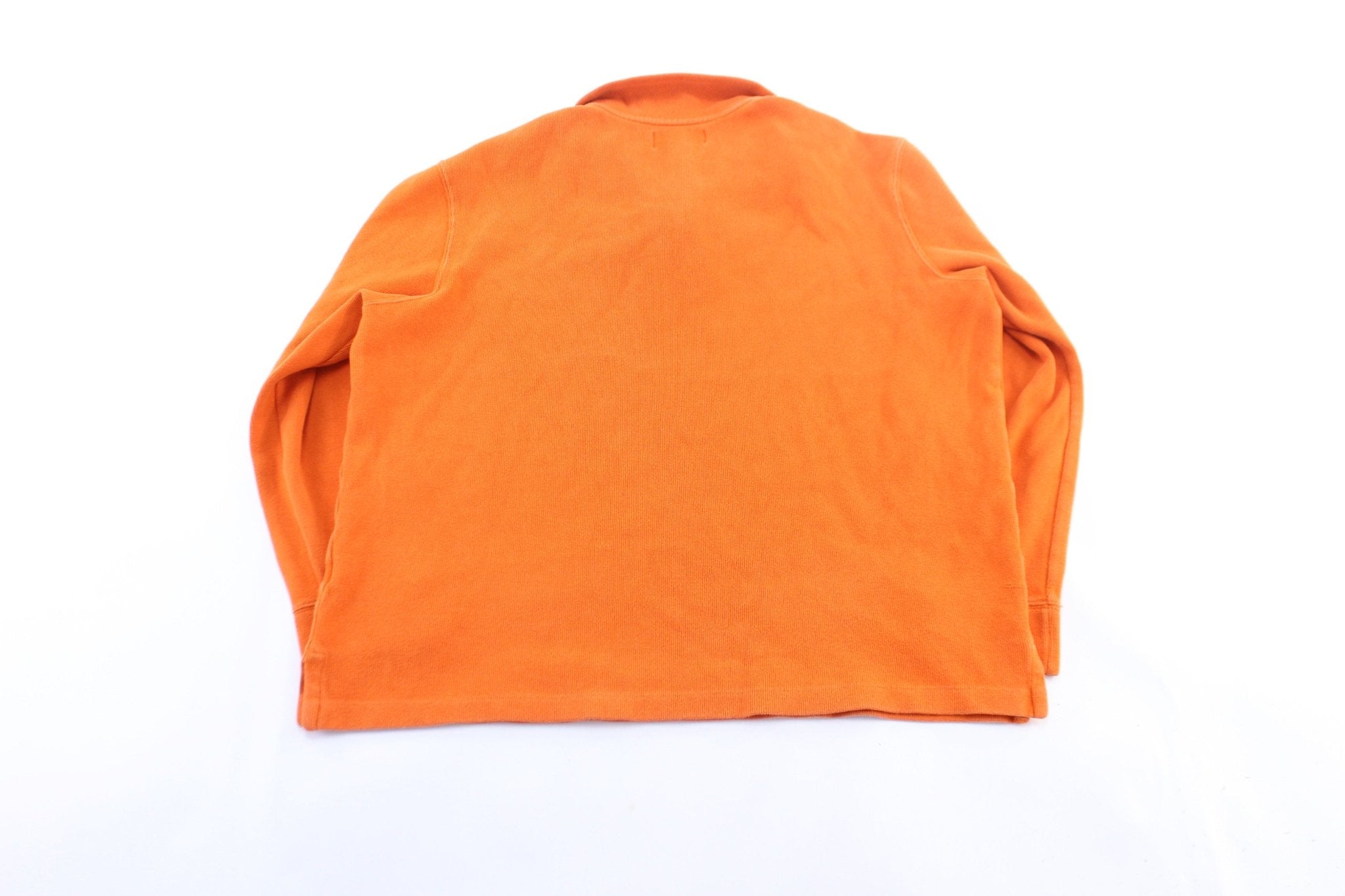 Polo by Ralph Lauren Embroidered Logo Orange Zip Up Sweater - ThriftedThreads.com