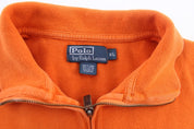 Polo by Ralph Lauren Embroidered Logo Orange Zip Up Sweater - ThriftedThreads.com