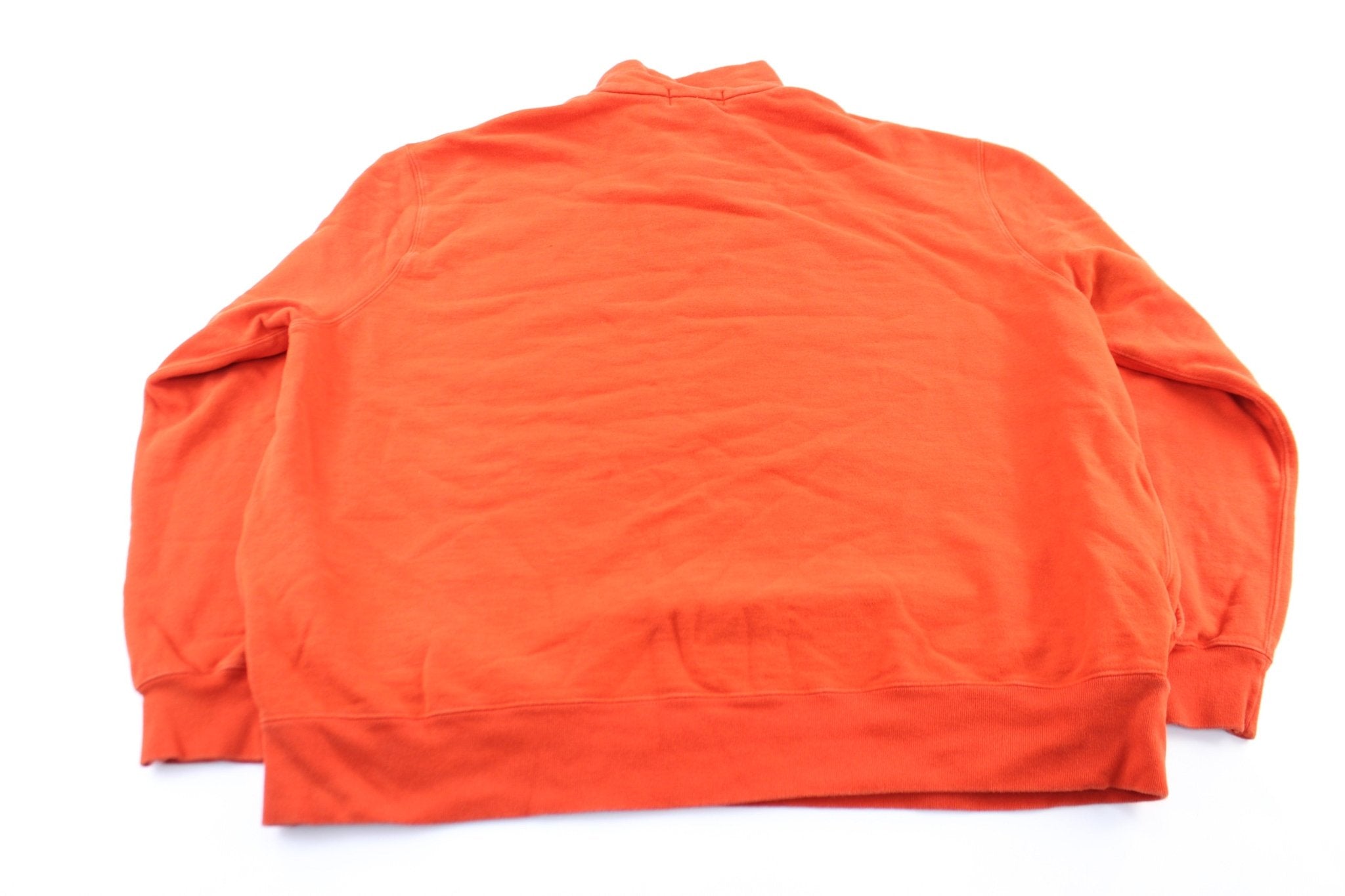 Polo by Ralph Lauren Embroidered Logo Orange Zip Up Sweater - ThriftedThreads.com