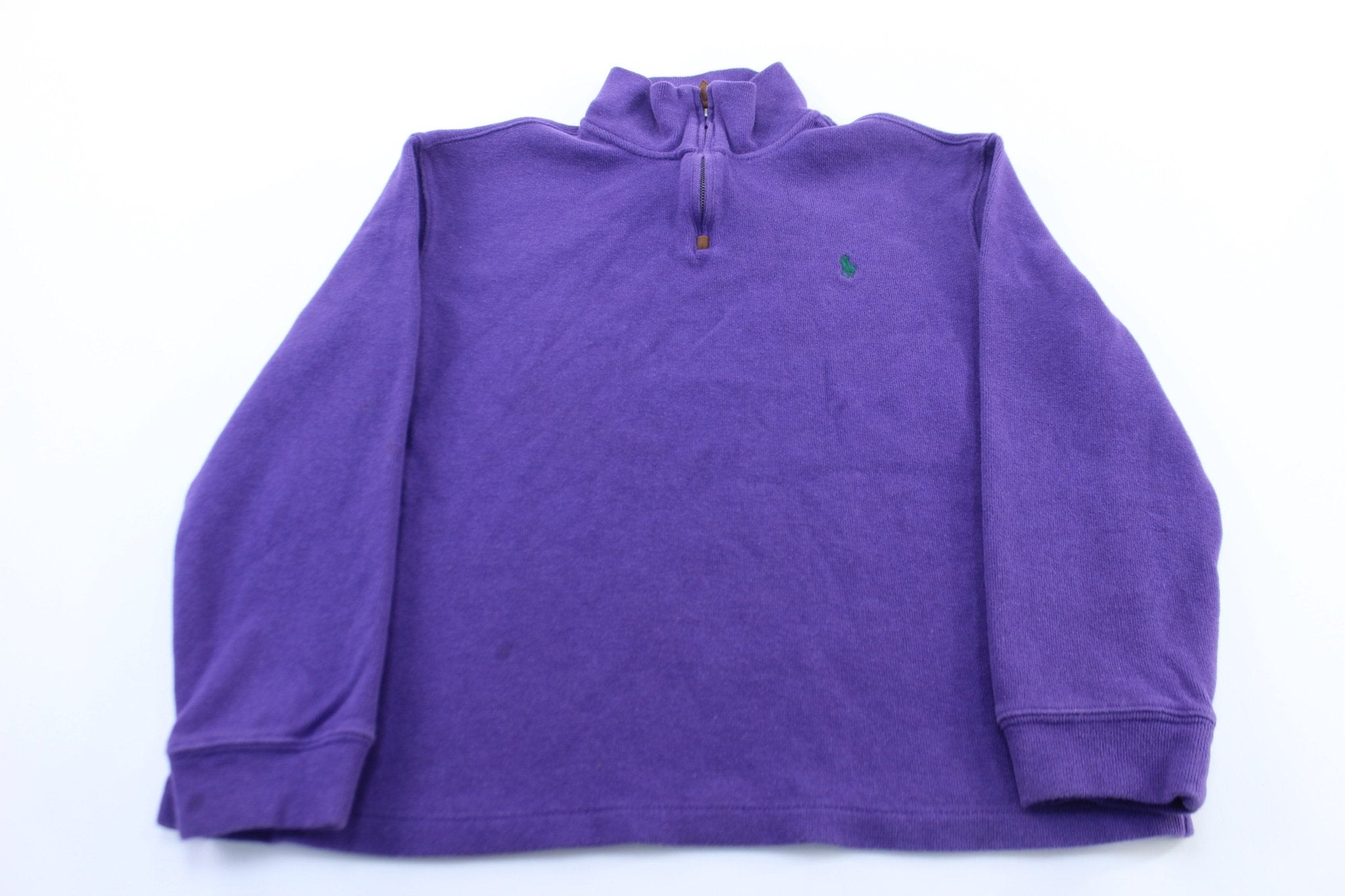 Polo by Ralph Lauren Embroidered Logo Purple Pullover Sweater - ThriftedThreads.com