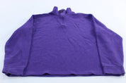 Polo by Ralph Lauren Embroidered Logo Purple Quarter Zip Sweater - ThriftedThreads.com