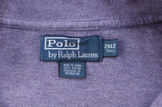 Polo by Ralph Lauren Embroidered Logo Purple Quarter Zip Sweater - ThriftedThreads.com