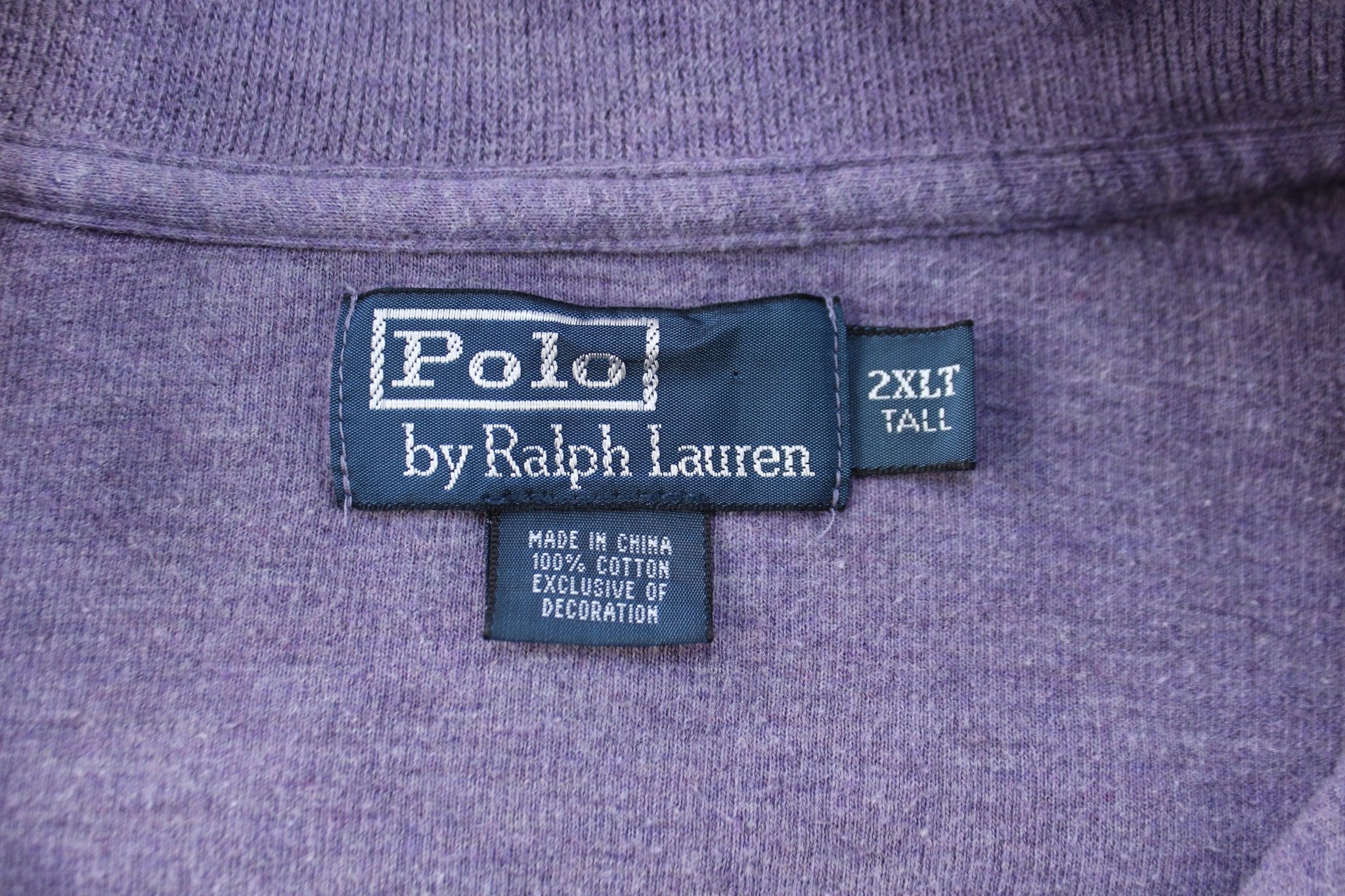 Polo by Ralph Lauren Embroidered Logo Purple Quarter Zip Sweater - ThriftedThreads.com